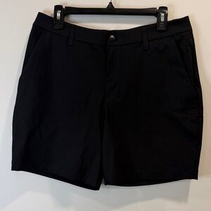 lululemon athletica Men's Black Flat-Front Performance Shorts